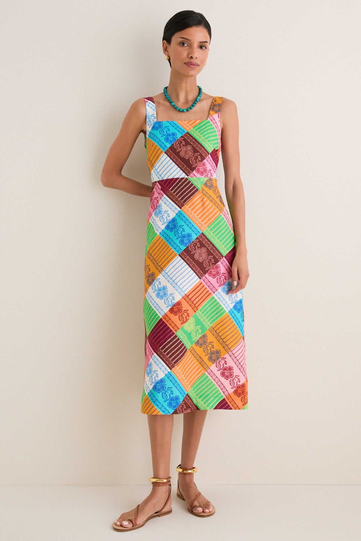 Multi Kaleidoscope Midi Dress