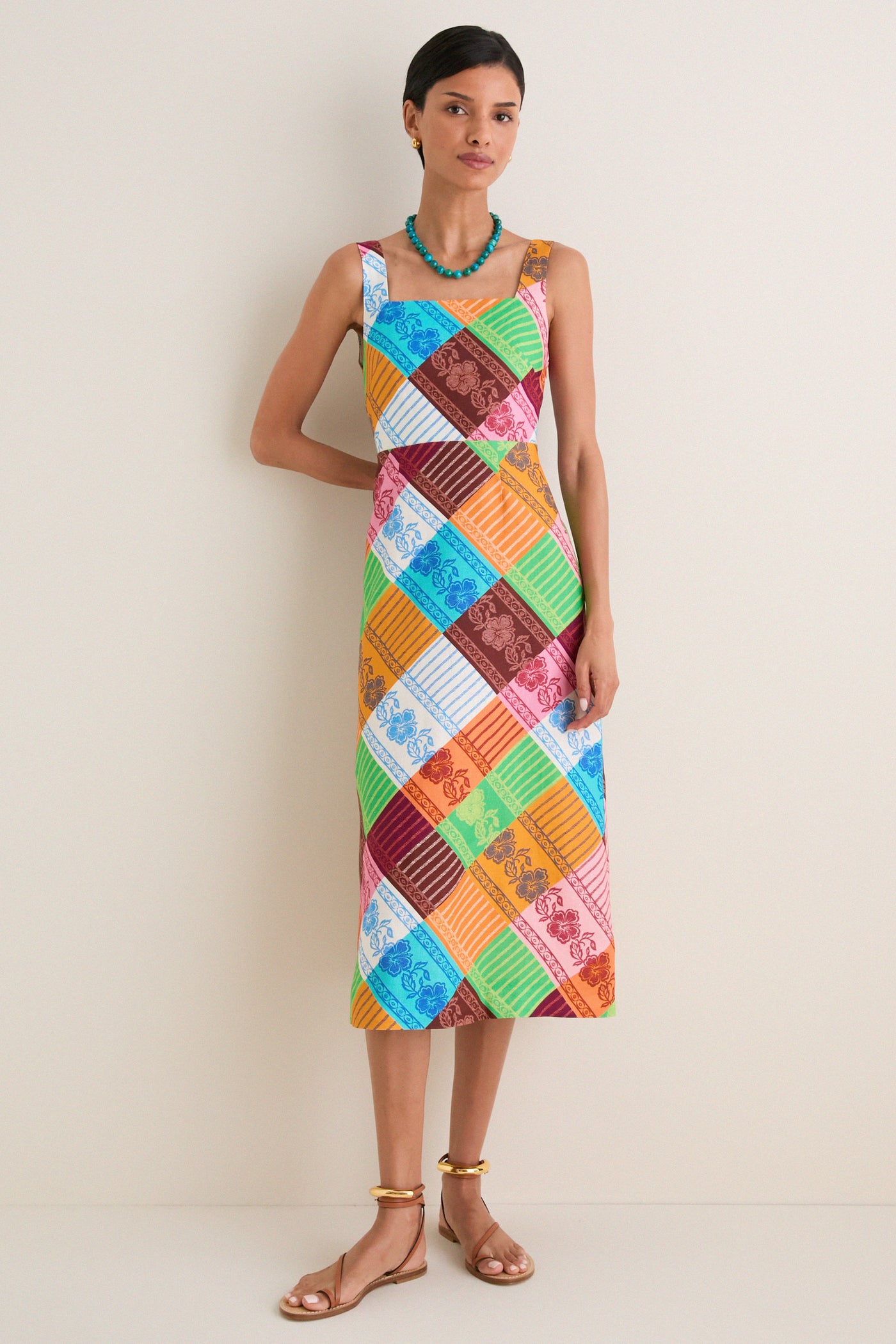 Multi Kaleidoscope Midi Dress