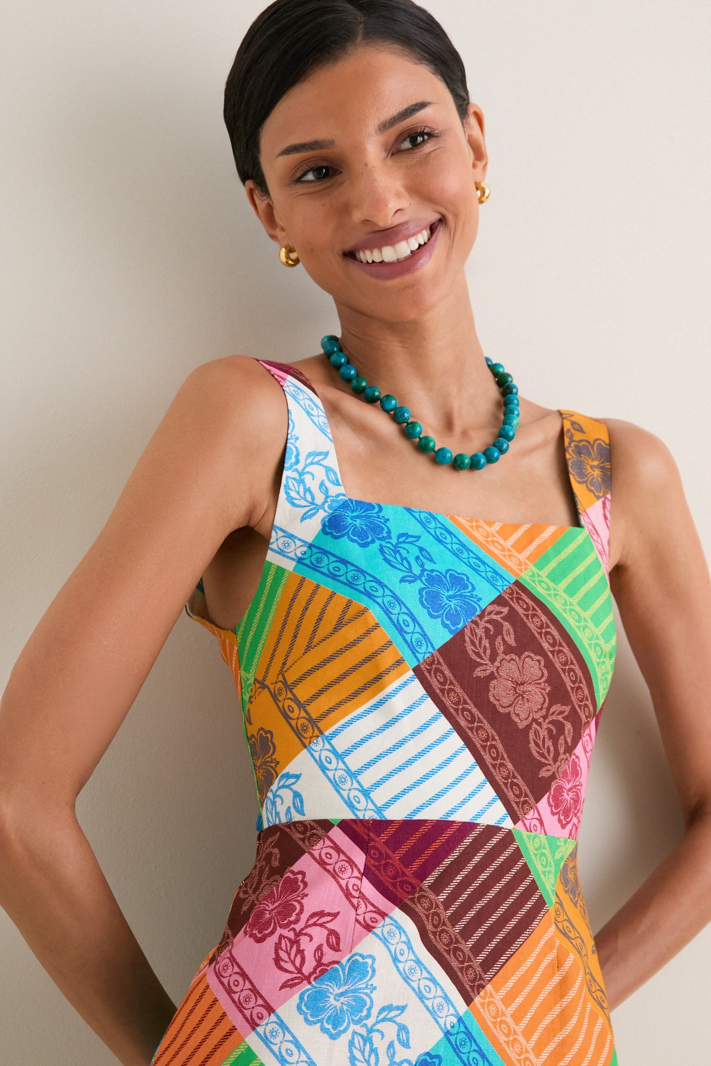 Multi Kaleidoscope Midi Dress