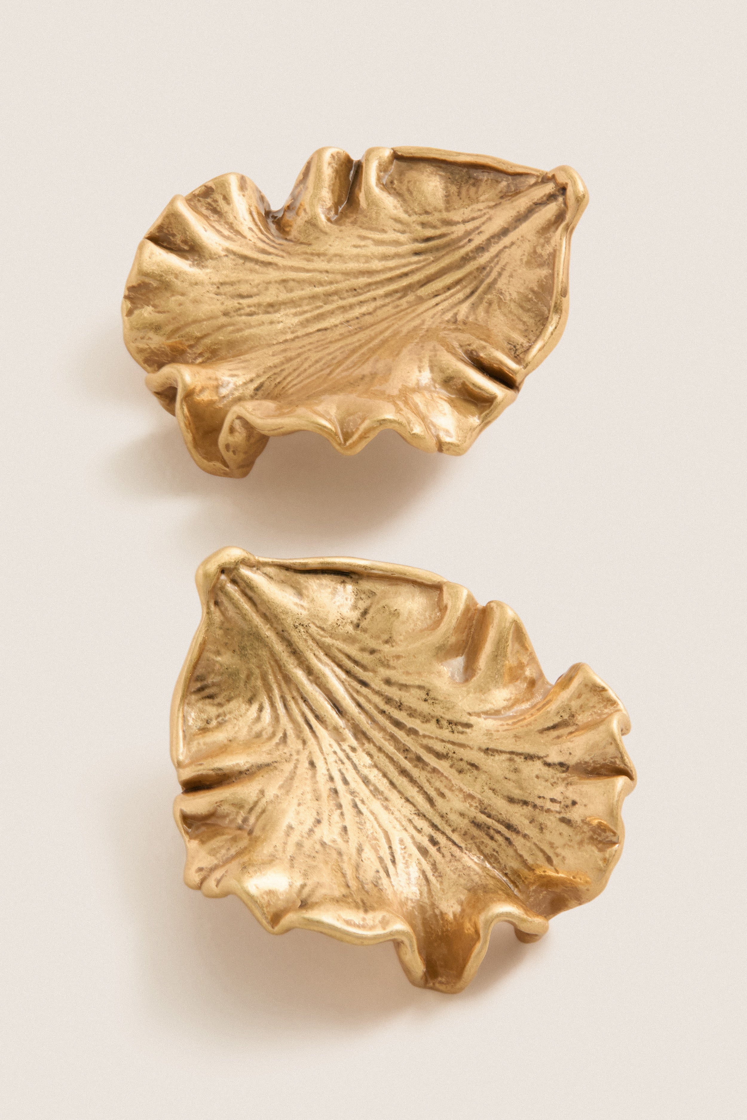 Antique Brass Iris Earrings