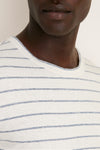 White Mediterranea Stripe Relaxed Hemp Cotton Tee
