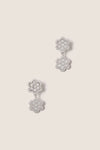 White Gold Delphine Pave Double Drop Earrings