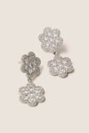 White Gold Delphine Pave Double Drop Earrings