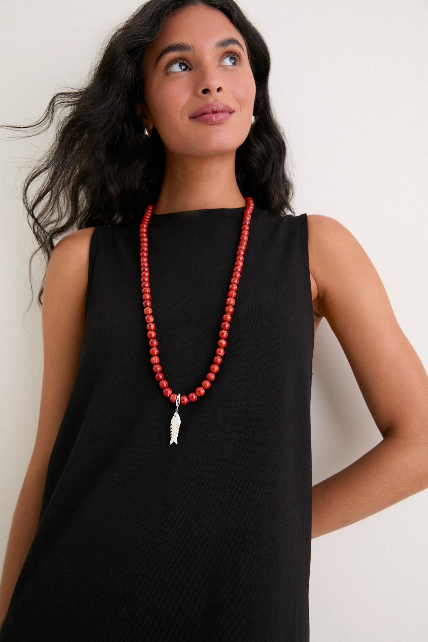 Rust Sardine Stone Necklace