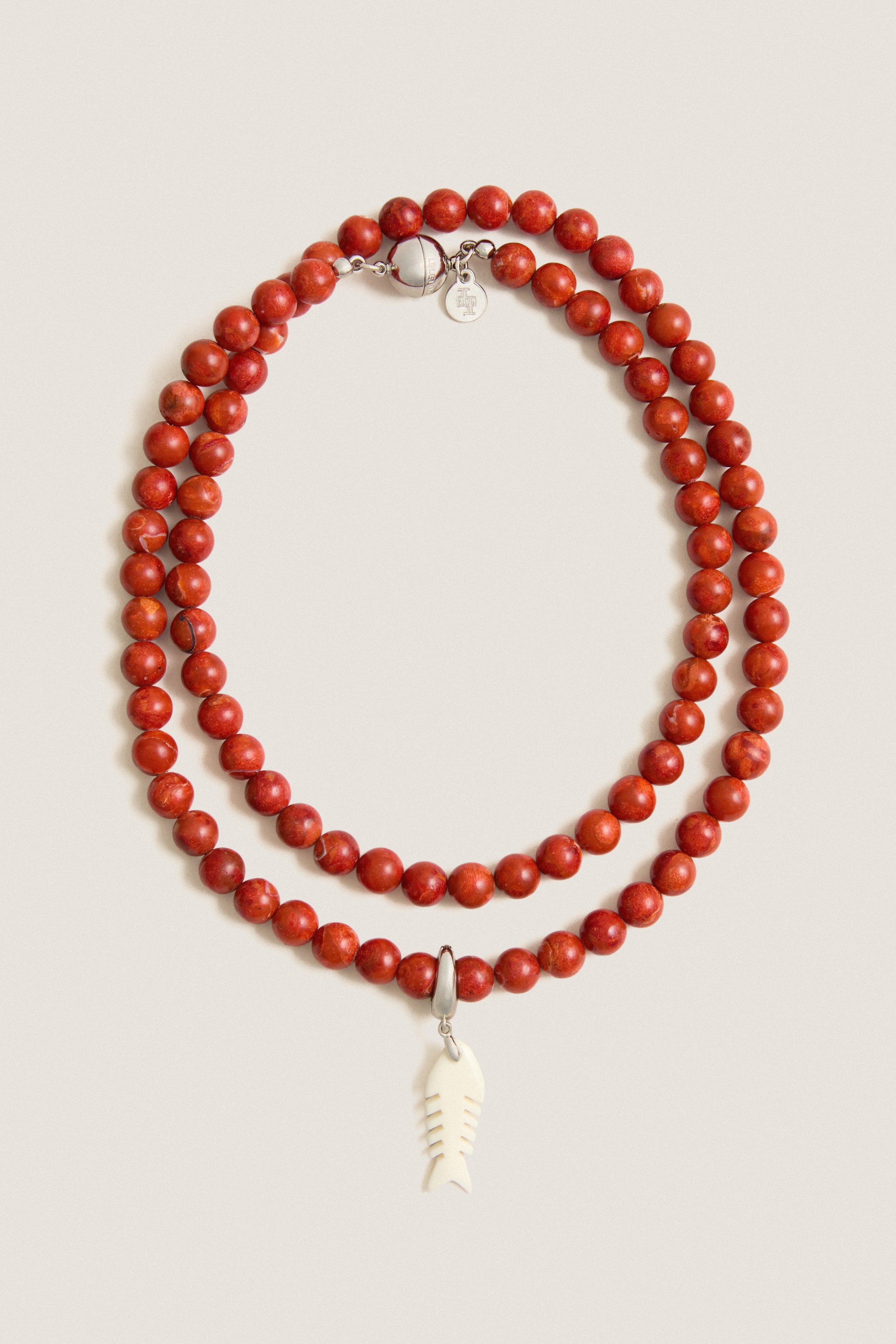 Rust Sardine Stone Necklace