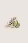 Yellow Turquoise and Rhodium Amara Mini Stone Claw Clip