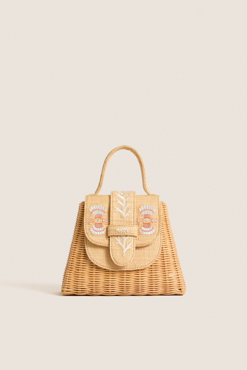 Natural and Multi Petite Lady Bag Coral Sands