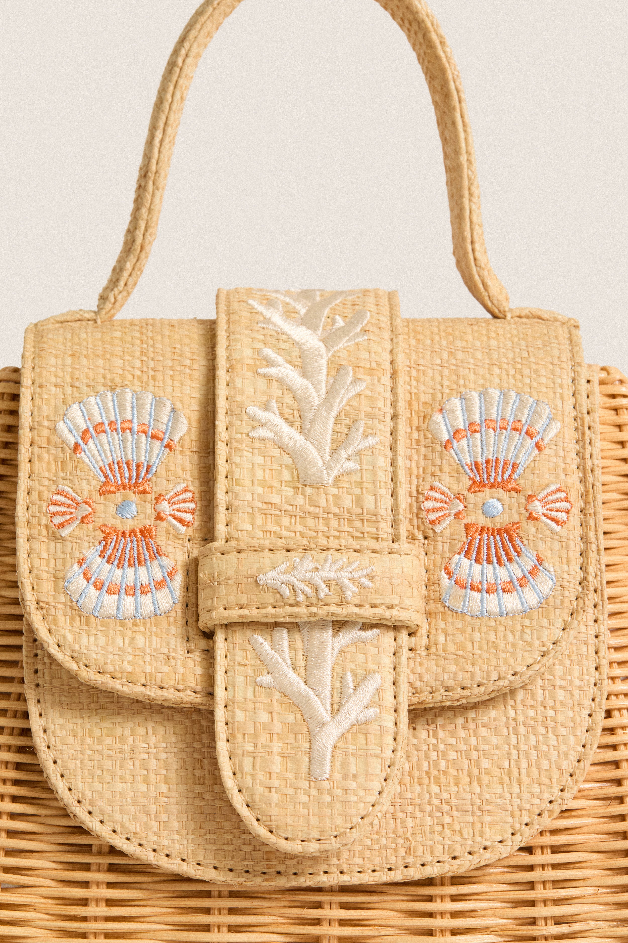 Natural and Multi Petite Lady Bag Coral Sands