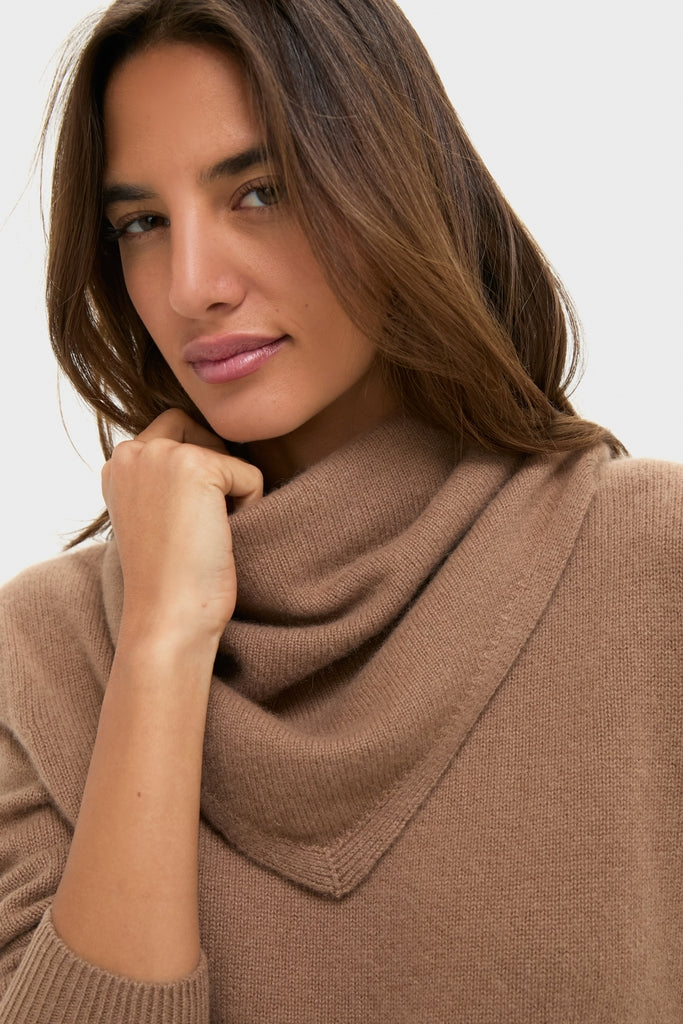 Mocha Cashmere Triangle Scarf