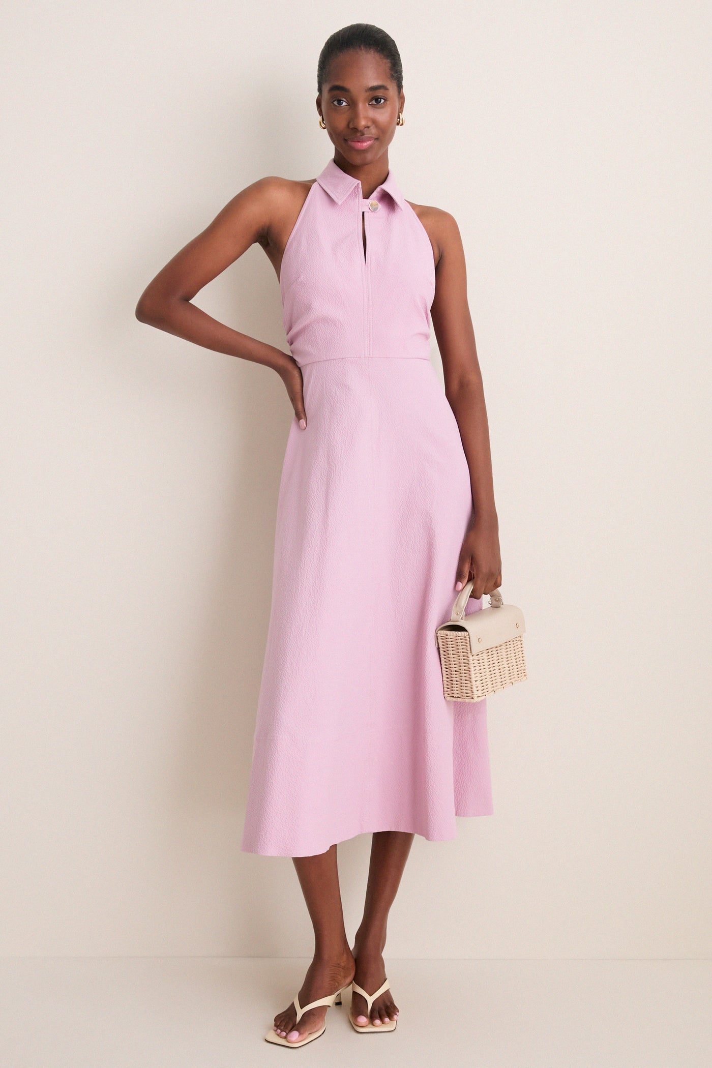 hill house halter dress The Fleur Midi Dress | Black Jersey / M
