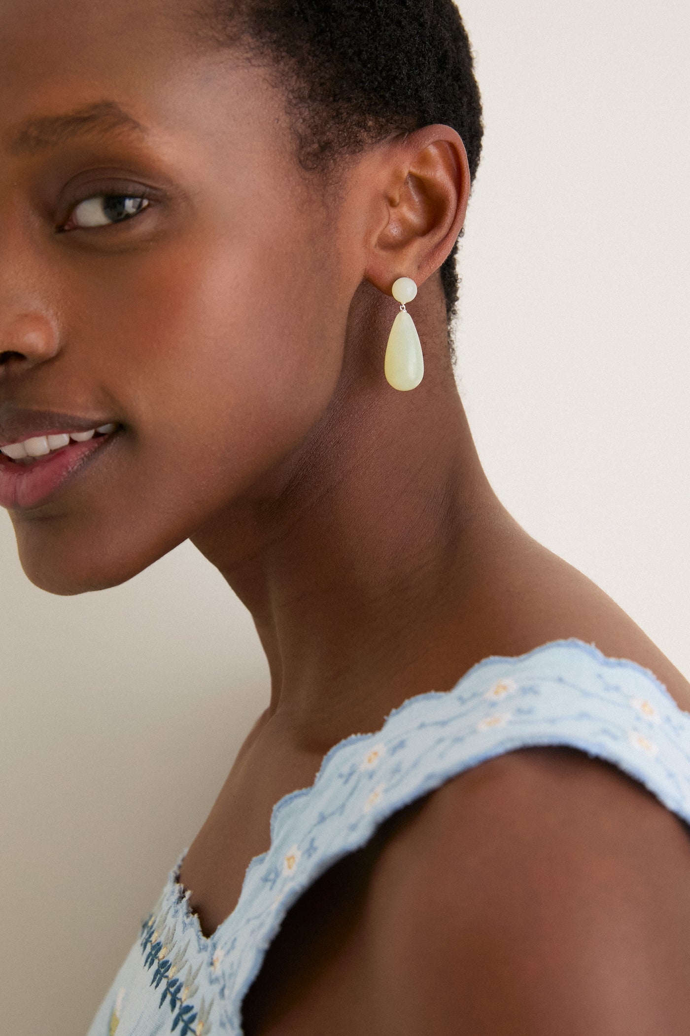 Silver Green Serpentine Lola Earrings