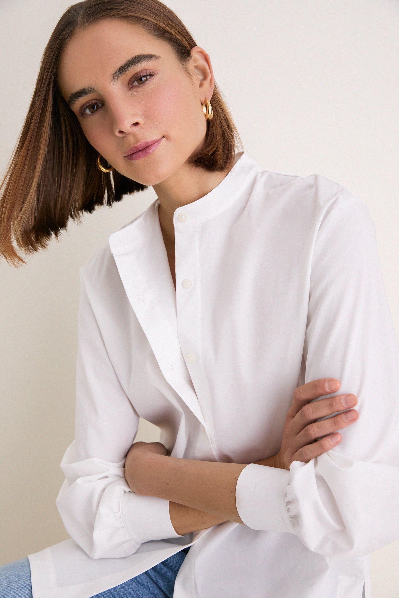 tunic dress shirt Big Shirt Tunic with Ruffle Sleeves White Geo XS