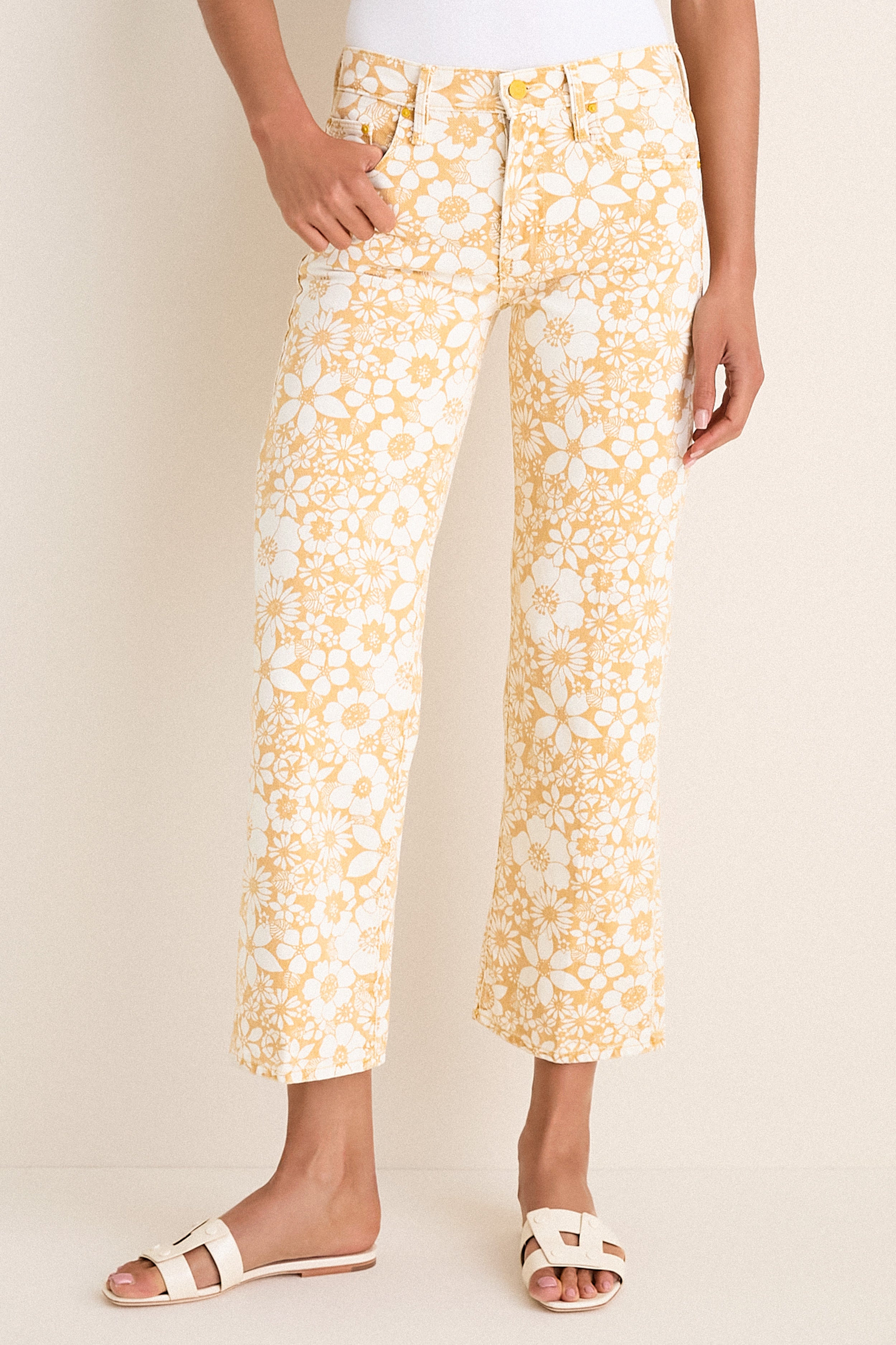 Floral Notes The Mid Rise Rambler Zip Ankle | MOTHER