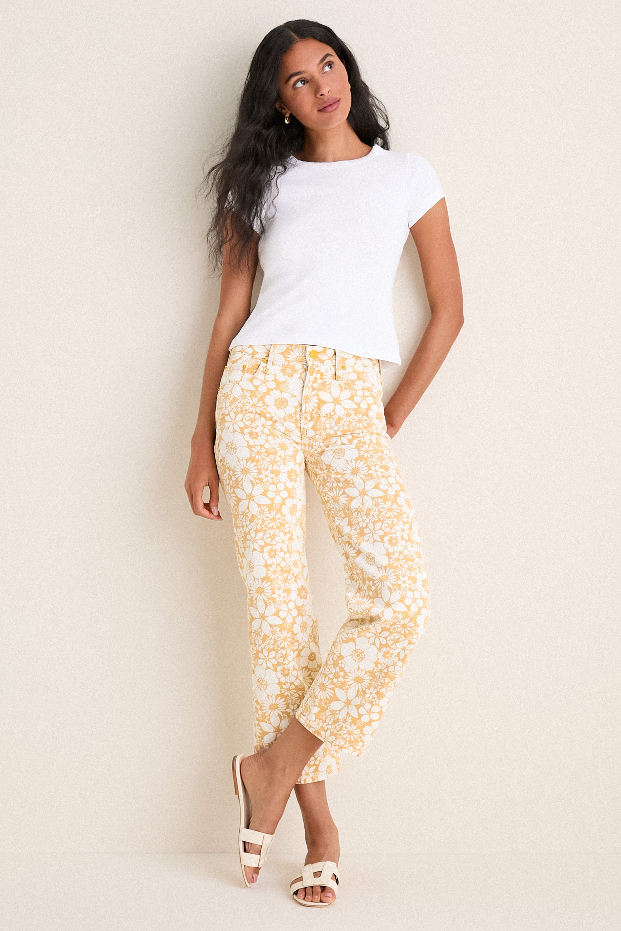 Floral Notes The Mid Rise Rambler Zip Ankle | MOTHER