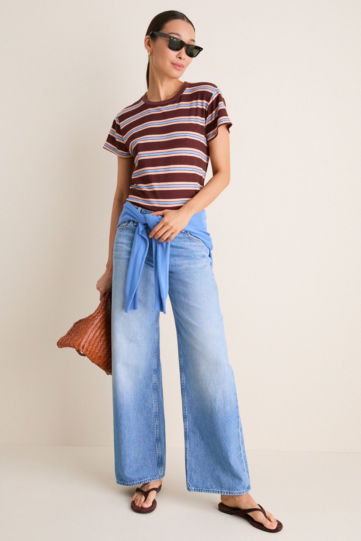 Rum Raisin Stripe Boxy Goodie Goodie Tee