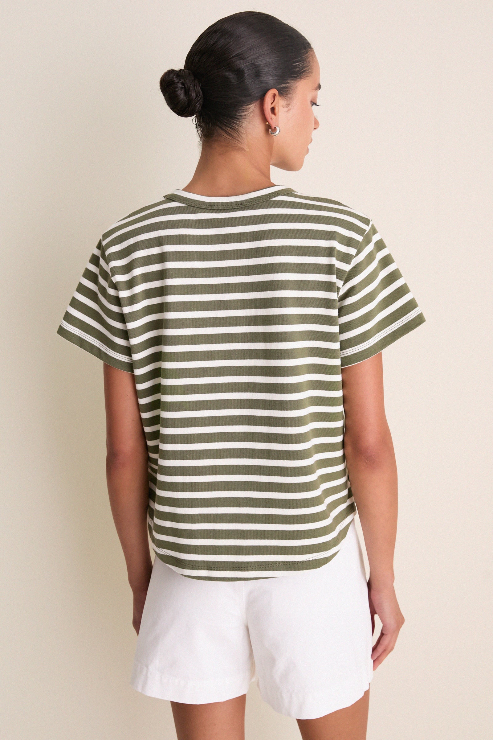 Olive Stripe Parker Classic Tee
