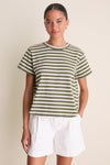 Olive Stripe Parker Classic Tee