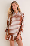 Mocha Stripe Knit Odie Tee