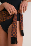 Black and Leopard Scarf Cleo One Piece