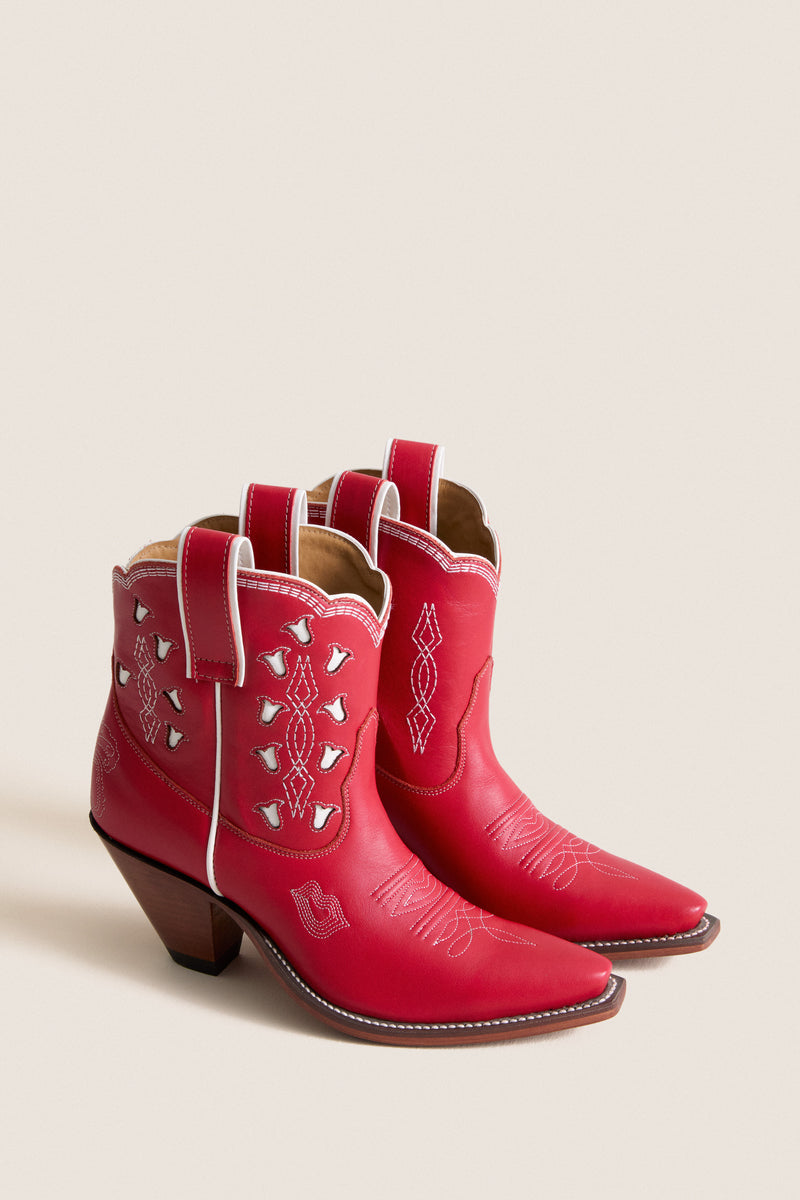 Red and White Bright Booties