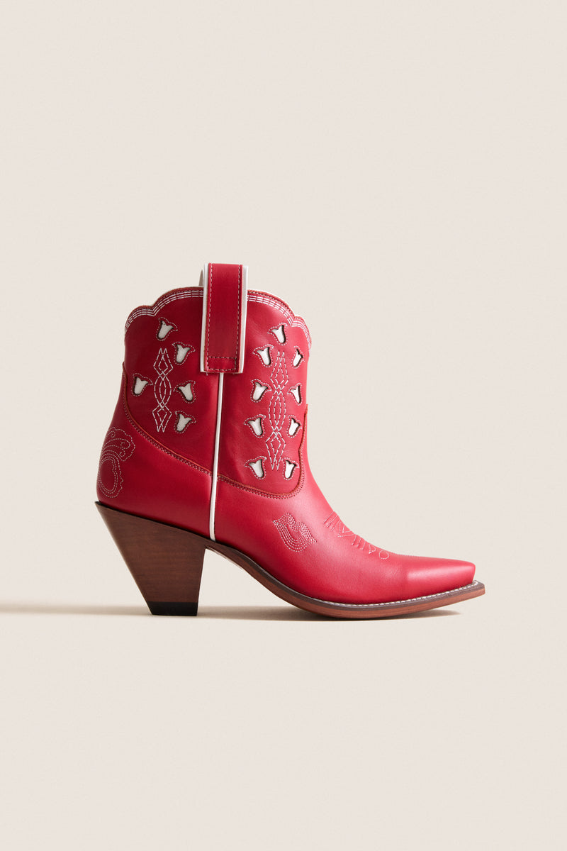 Red and White Bright Booties