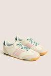 Egret with Dark Teal Revival Nylon Suede Sneakers