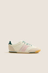Egret with Dark Teal Revival Nylon Suede Sneakers