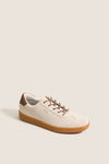 Parchment and Chocolate Ace II T-Toe Suede Sneakers