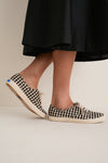 Black and Parchment Buffalo Plaid Champion Sneakers
