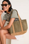 Small Olive Heritage Canvas Tote