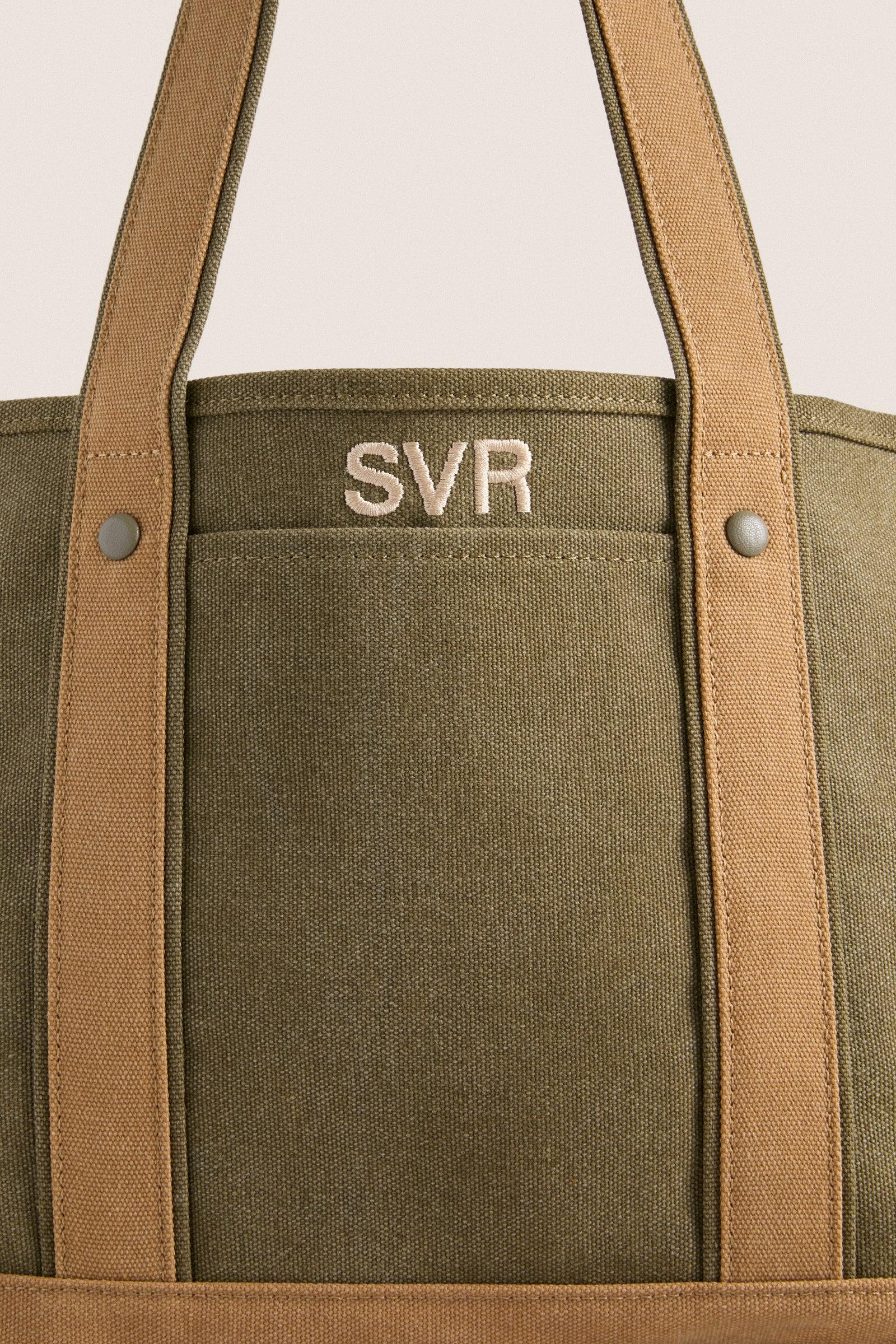 Small Olive Heritage Canvas Tote