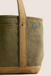 Small Olive Heritage Canvas Tote