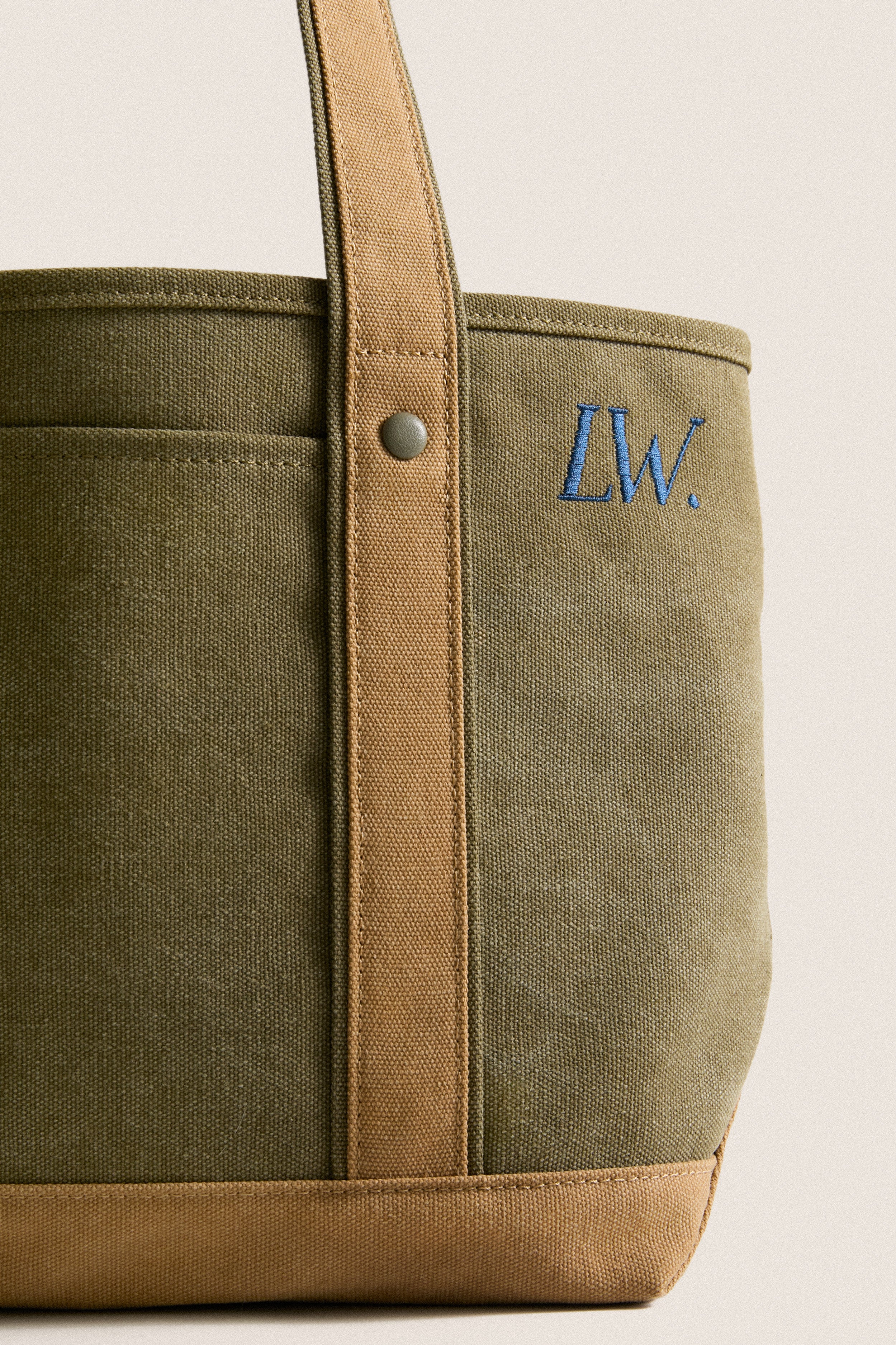 Small Olive Heritage Canvas Tote