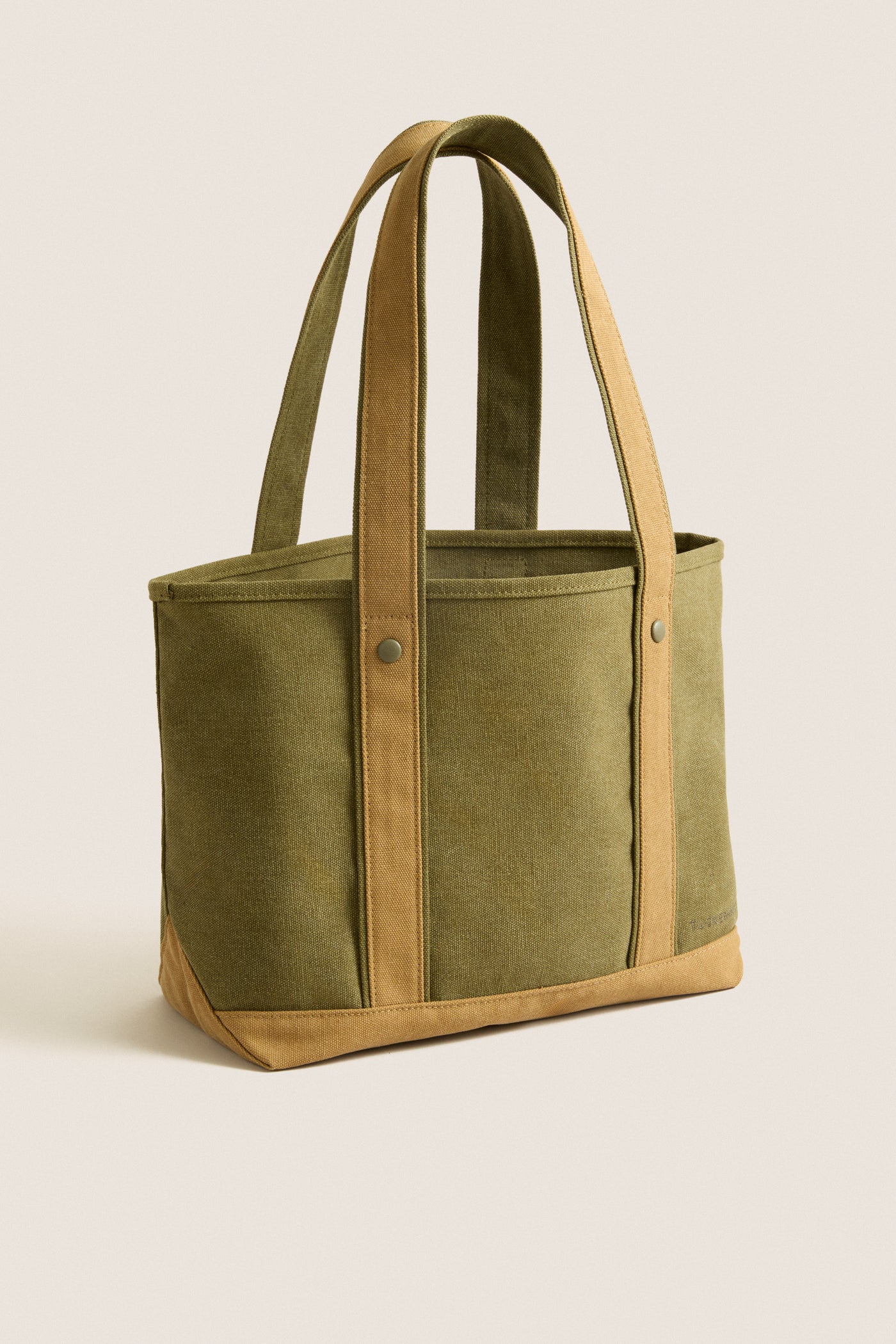 Small Olive Heritage Canvas Tote