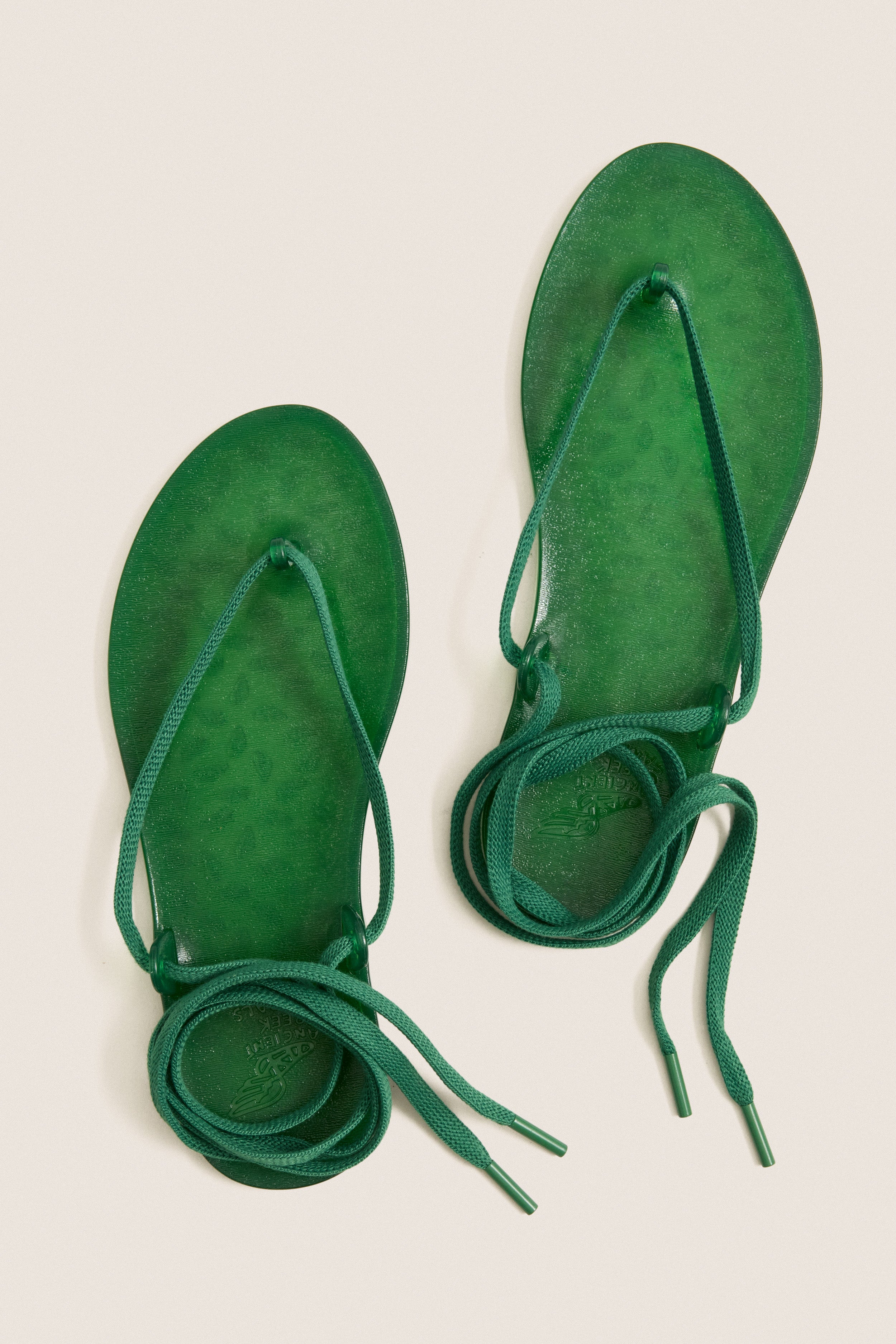 Green Jelly Esther Wrap Sandals | Ancient Greek Sandals