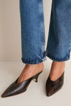 Chocolate Petra Mule Heels