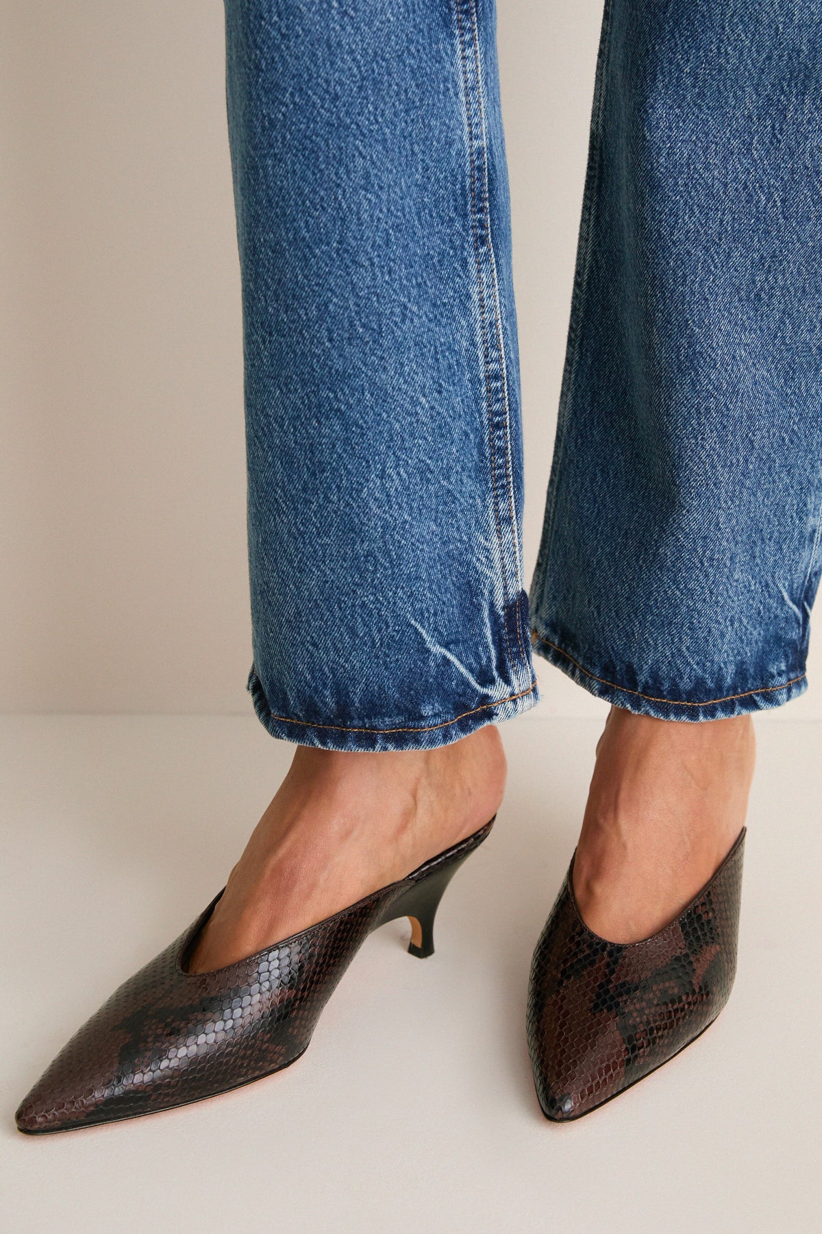 Chocolate Petra Mule Heels