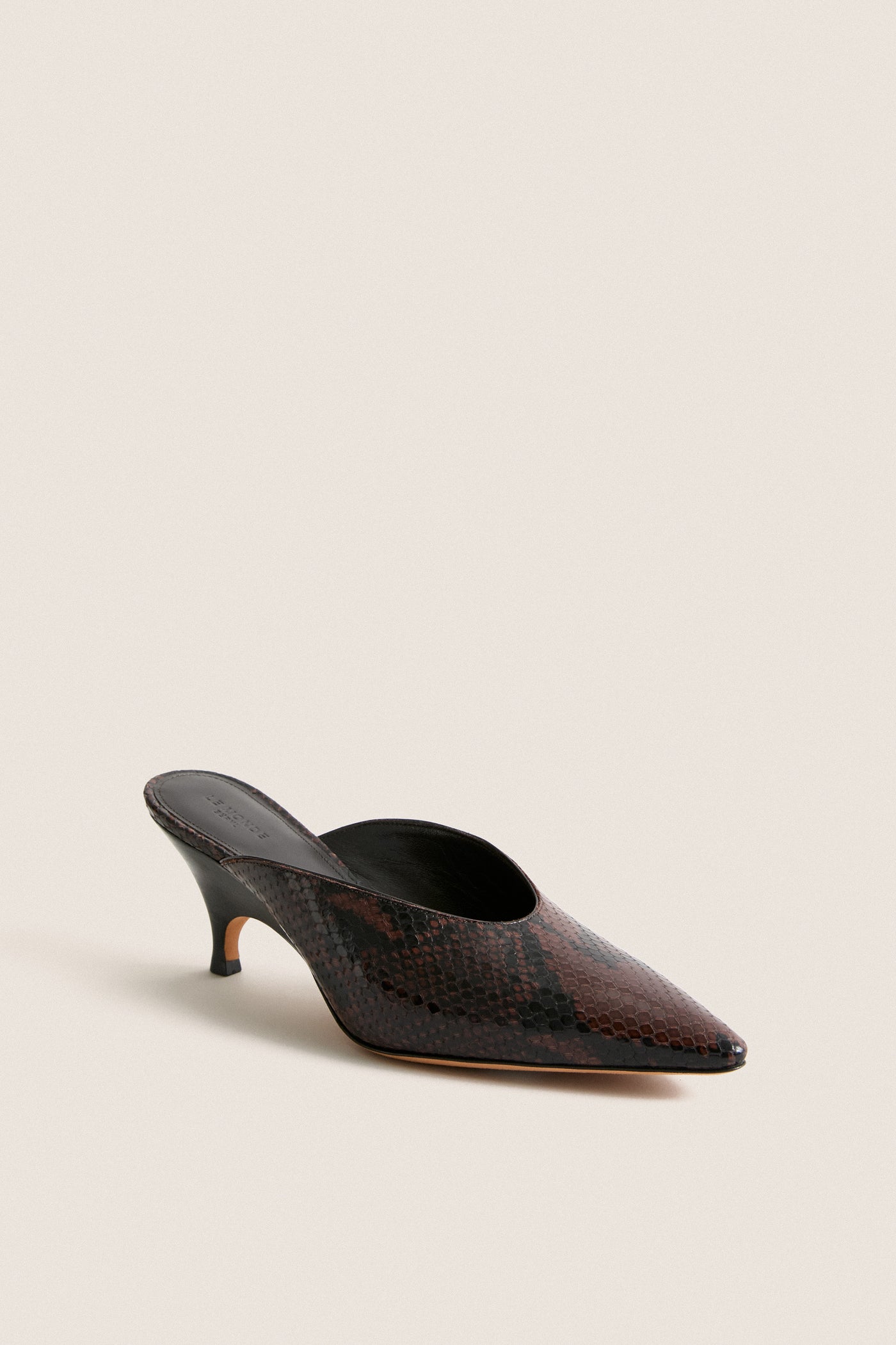Chocolate Petra Mule Heels