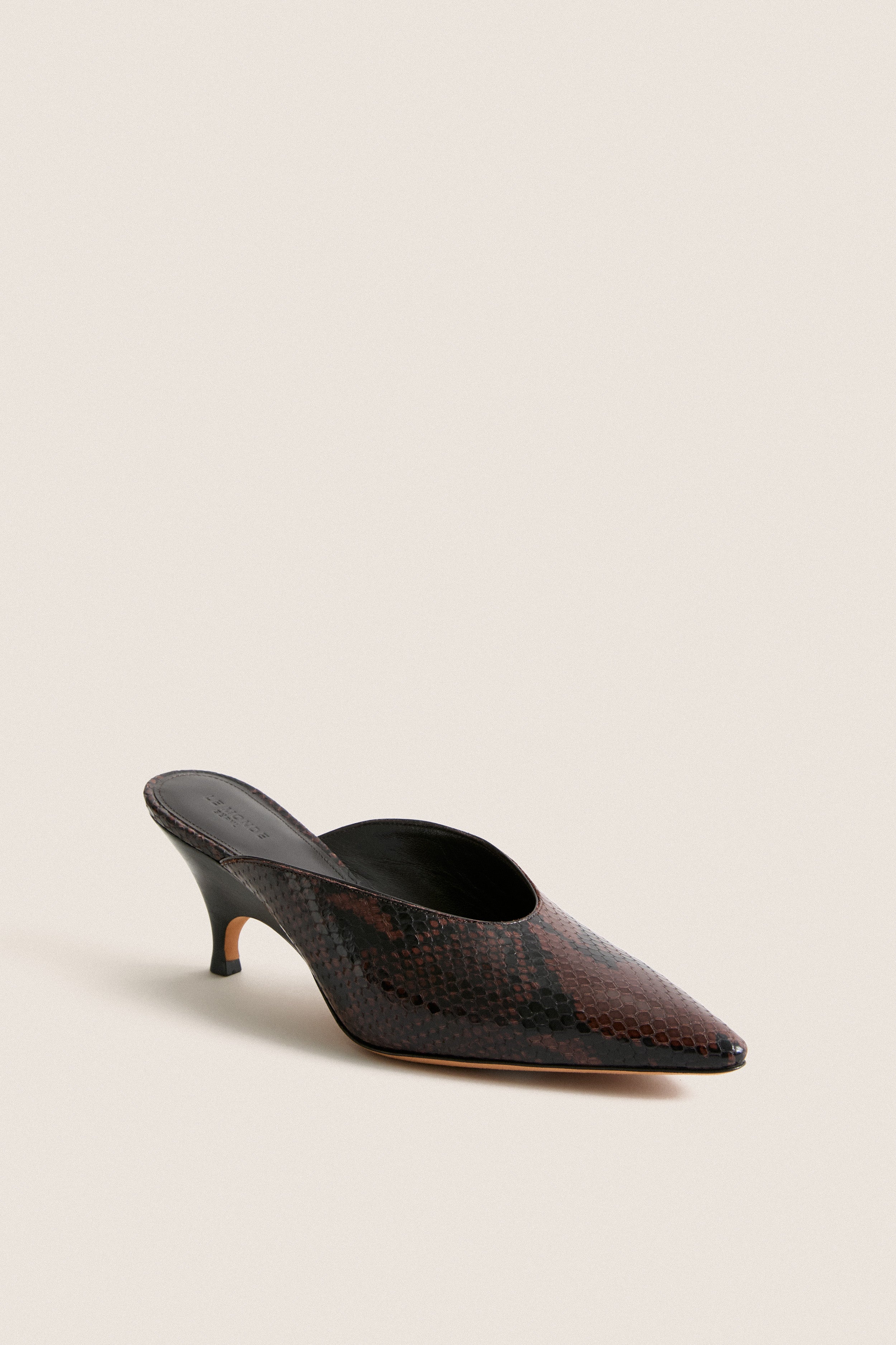Chocolate Petra Mule Heels