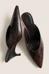 Chocolate Petra Mule Heels