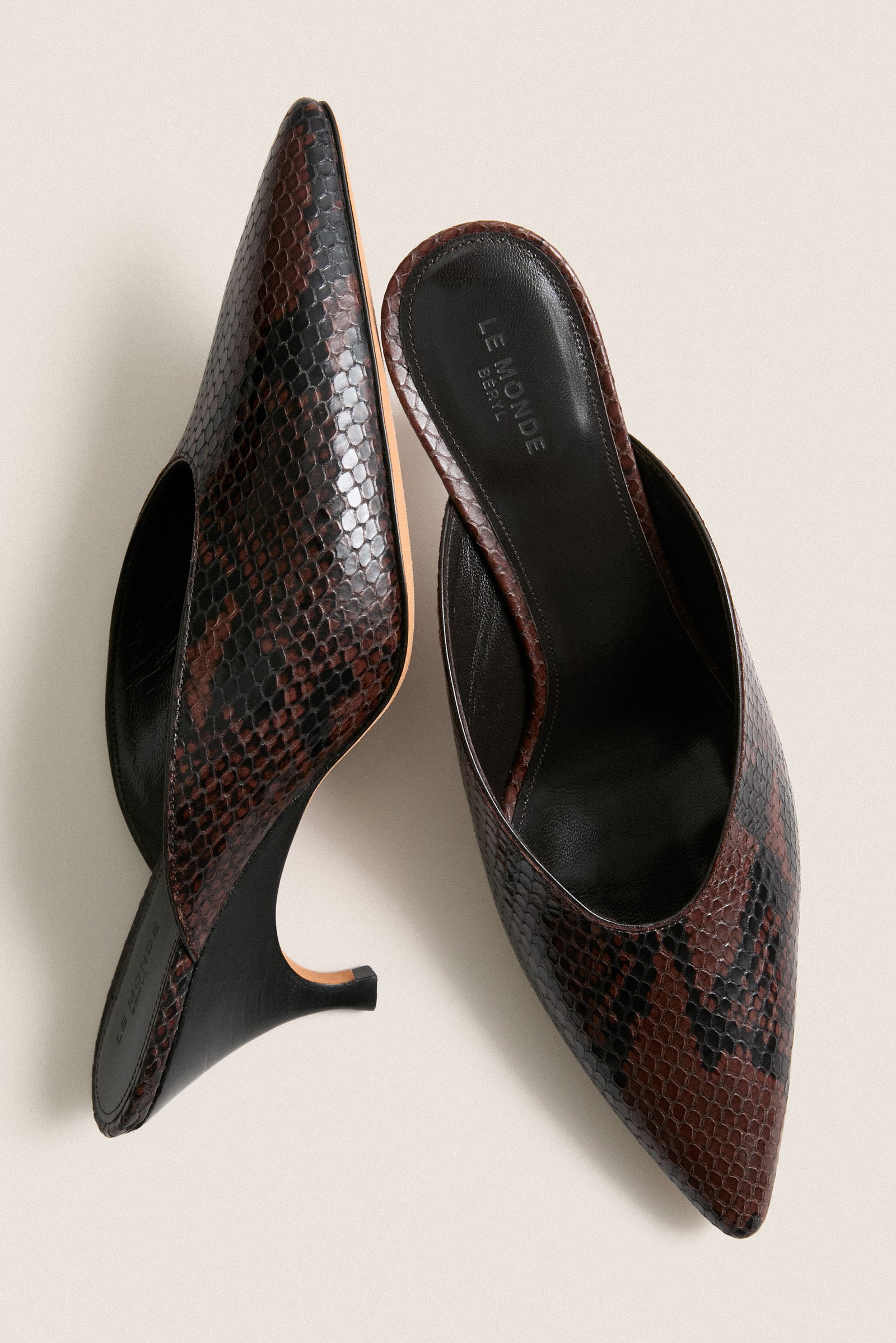 Chocolate Petra Mule Heels