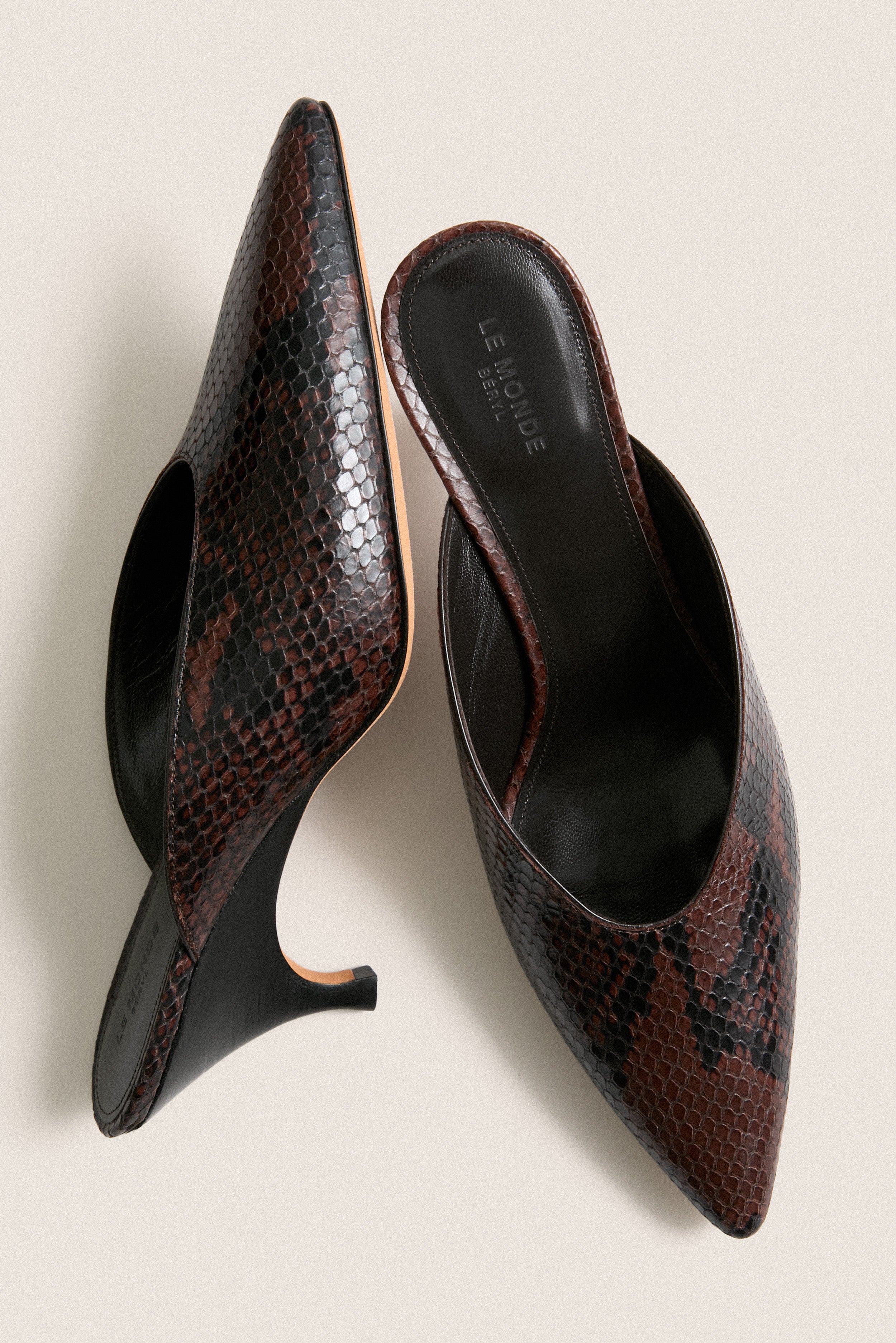 Chocolate Petra Mule Heels