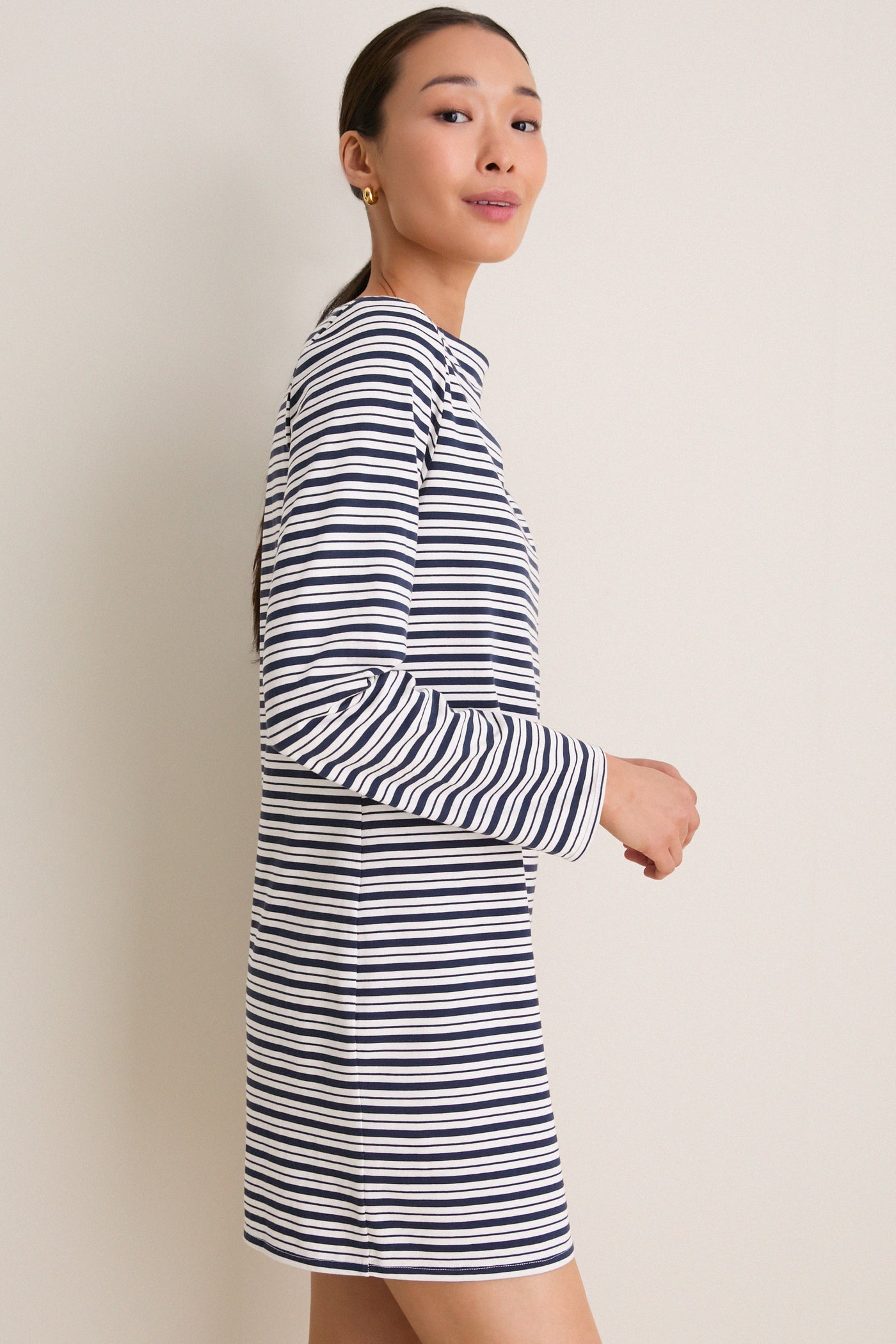 striped cotton boatneck dress Striped Cotton Boatneck Dress Save your Wishlist Lauren/size Large/nwt