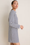 Navy Stripe Boatneck Tuzzi Mini Dress