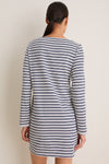 Navy Stripe Boatneck Tuzzi Mini Dress