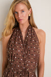 Neapolitan Embroidered Dot Hadley Halter Dress