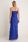 Cobalt Blue Textured Carrie Strapless Dress