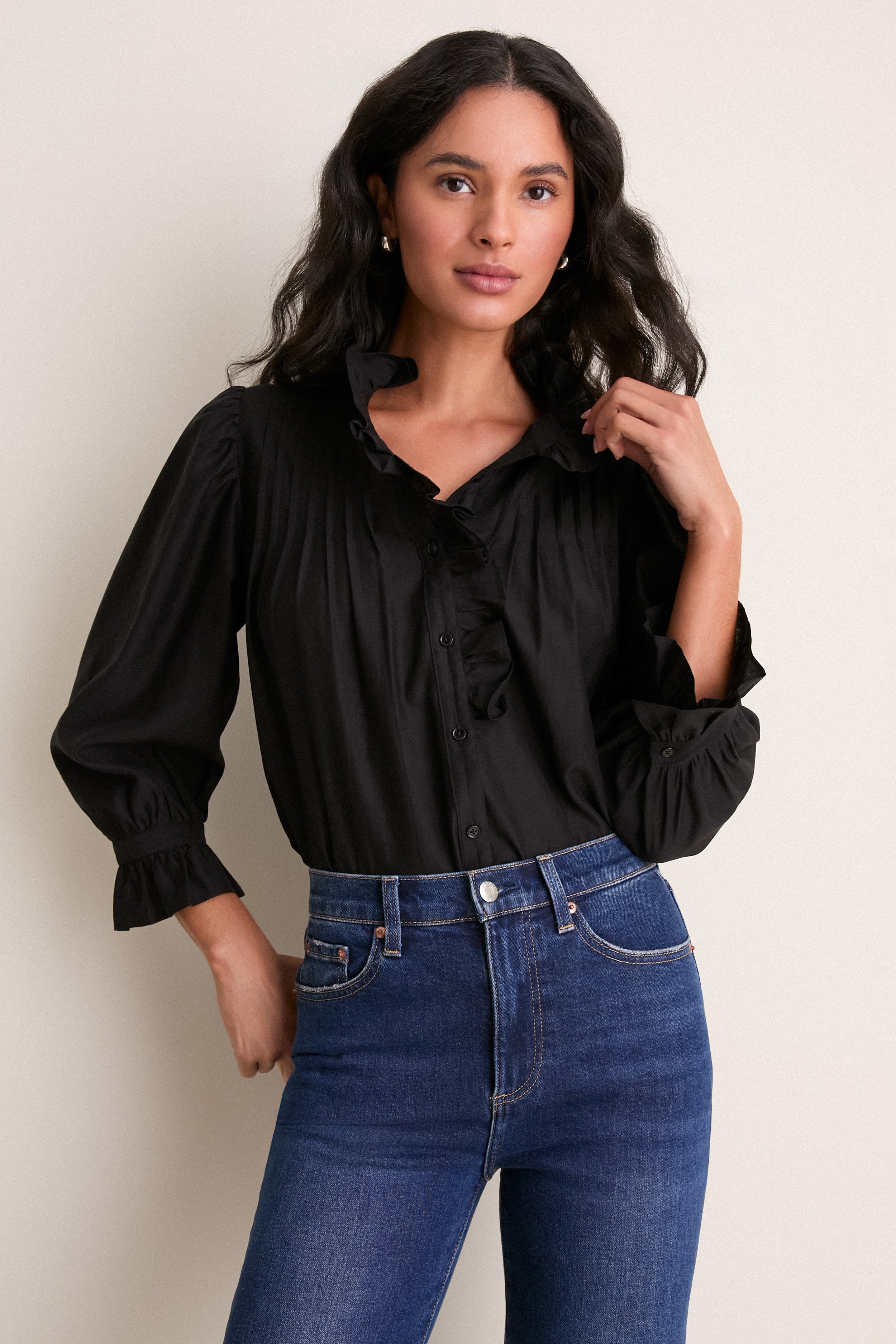 Black Ruffle Hannah Blouse | English Factory | Tuckernuck
