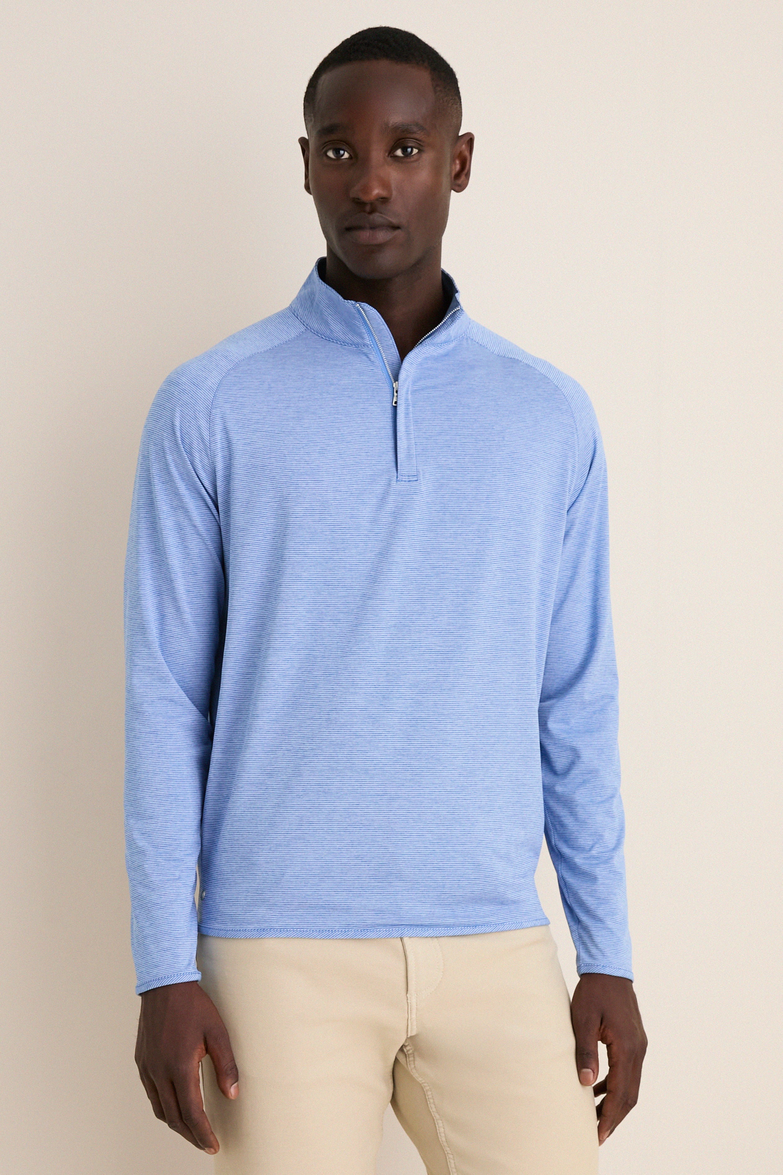 Dust Blue Stealth Stripe Performance Quarter Zip