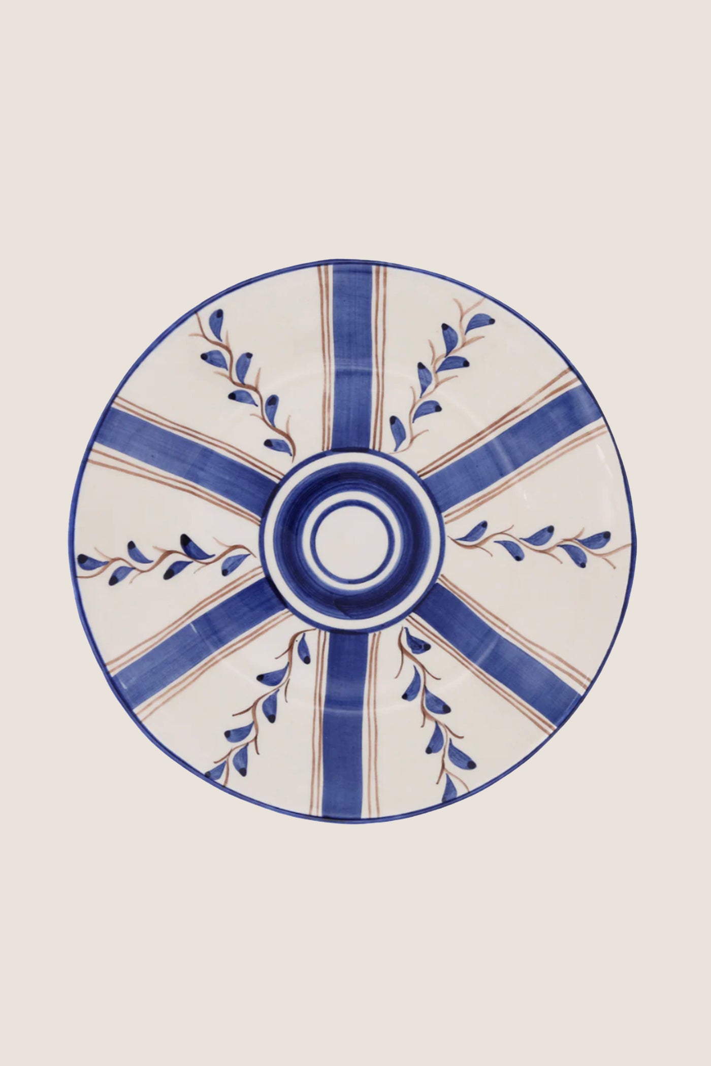 Blue Stripe Dessert Plate